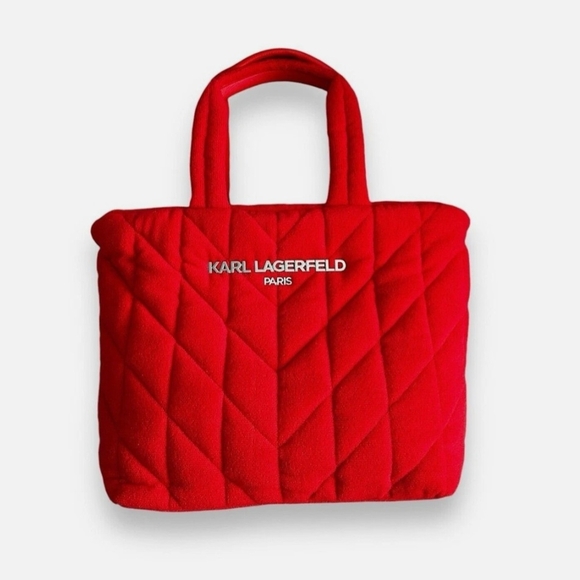 NWT* Karl Lagerfeld Paris Vermillion Red Voyage Terry Designer